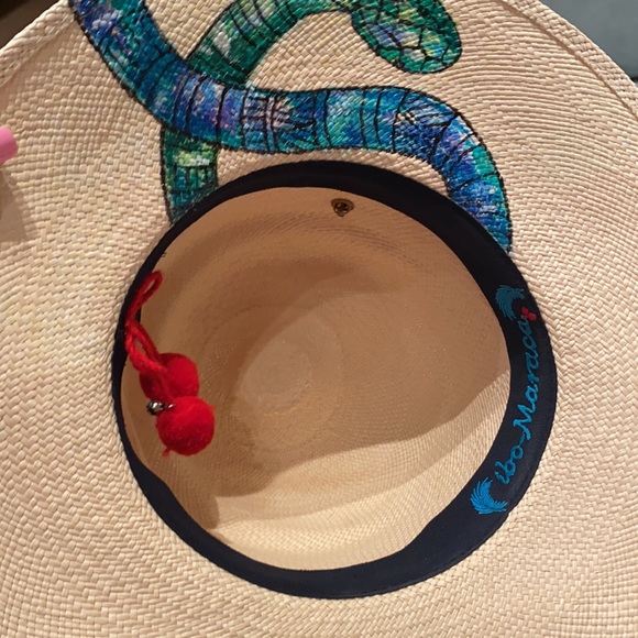Ibo-Maraca ? Panama Hat hand painted with Scarf M main image 9